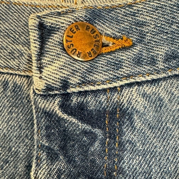 Rustler Big and Tall Straight Blue Jeans Size 42x30 ☀️ - Picture 9 of 16
